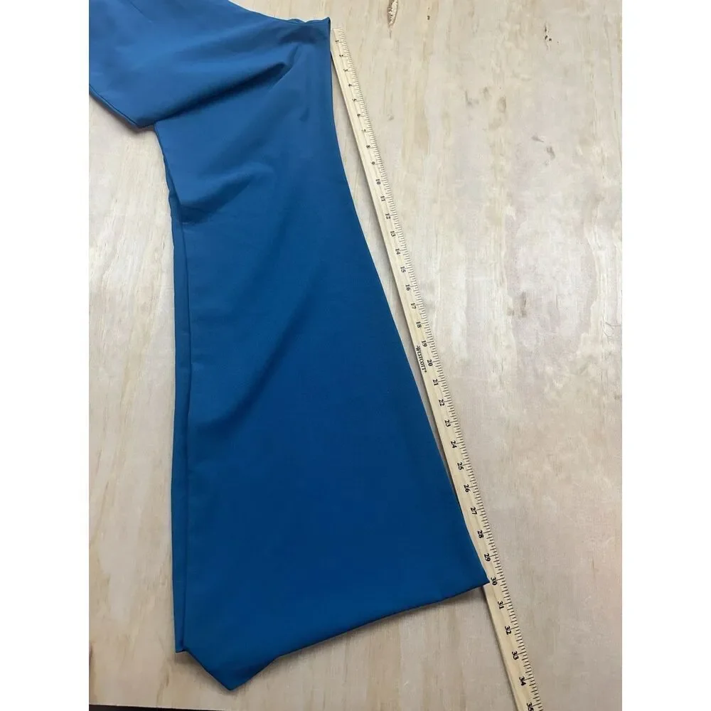 Anthropologie HUTCH Blue Wide Leg Flare Sz S Pants Light Weight Back‎ Hidden Zip